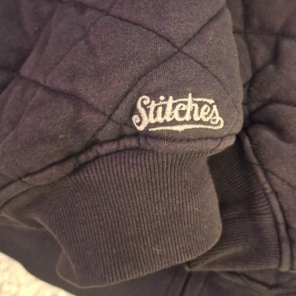 New York Yankees Quilted Jacket - Navy Blue & White Genuine Stitches Gear SZ XL - Picture 3 of 12